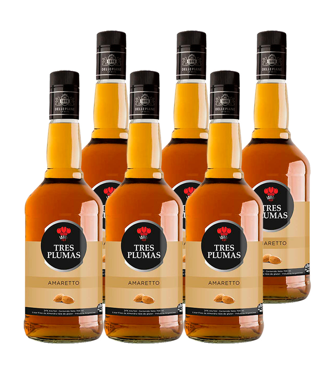Caja X6 Amaretto Tres Plumas