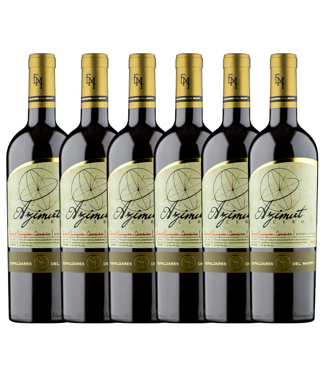 Caja x 6 Vinos Azimut Cero Cabernet/Carmenere Blend