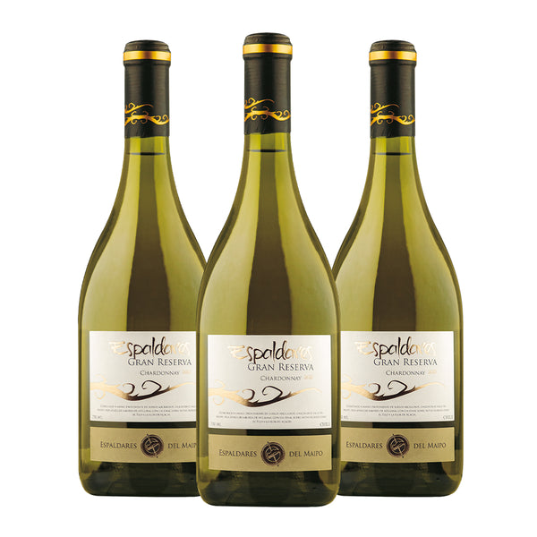 Pack x 3 Vinos Espaldares Premium Gran Reserva Chardonnay 2015